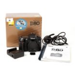 Nikon D80 DSLR Camera Body #8004711. (condition 5E) with battery, charger, card & manual in makers