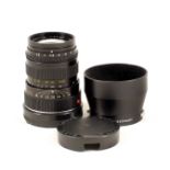 Black Leitz Canada Tele-Elmarit M 90mm f2.8 Lens. #3316762 (condition 4F). With hood and caps.