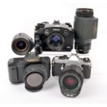 Canon & Other Early Autofocus SLR Outfits. Comprising Canon T80 body with 50mm f1.8 and 35-70mm f3.