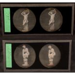 Two Stereo Daguerreotypes of Naked Nymphs or Goddesses. La Grande Baigneuse (The Great Bather)