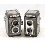 Two Grey SEM 120 TLR Cameras. Semflex Otmatic with Som Berthiot Flor f3.5 75mm lenses and a