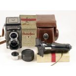 Grey Metered Rolleiflex 'T' TLR Camera. Shows all the attributes of a Rolleiflex T, but serial #