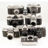 Interesting Group of Screw Mount & Other Vintage Cameras. To include Zenit E body, Zenit EM