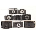 A Good Group of Eight LOMO & Other Soviet Compacts. Comprising 3x Lomo LC-A; 2x Cosmic Symbol;