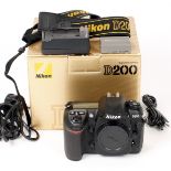 Nikon D200 Digital Camera Body #8013966. (condition 5E). With battery, charger, strap,