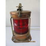 An "All round red" copper ships lantern