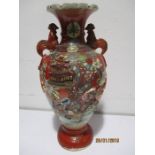 A large Satsuma vase decorated with warriors, 46cm height