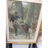 An antique print "Scouts" by W.B Vollen