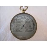 A gilt metal pocket barometer no.59139, patented 1914