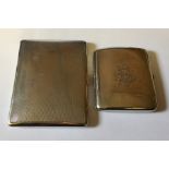 2 silver cigarette cases