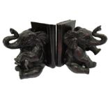 A pair of elephant bookends