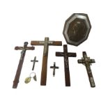 A collection of crucifixes etc