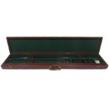 A Marcus Warwick mahogany fly fishing rod presentation case with brass fittings along with a three