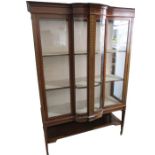 An Edwardian inlaid display cabinet- key in office