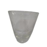 A clear glass Whitefriars bubble vase