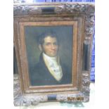 A portrait of a gentleman in ornate frame, overall size 53 cm x 63 cm