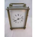 A brass carriage clock