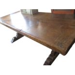 A good 19th century single plank oak refrectory table