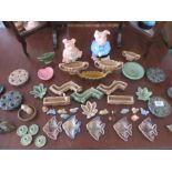 A collection of Wade including two Nat West pigs, candle holders, whimsies etc.