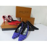 Three pairs of boxed Jimmy Choo ladies shoes