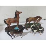 Four Beswick horses - 'First Born' on stand, 'Spirit of Wisdom' on stand, Piebald and a Bay
