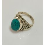 A 925 silver ring set with Turquoise