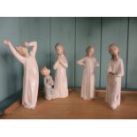 Four Lladro figures of children- 1 A/F