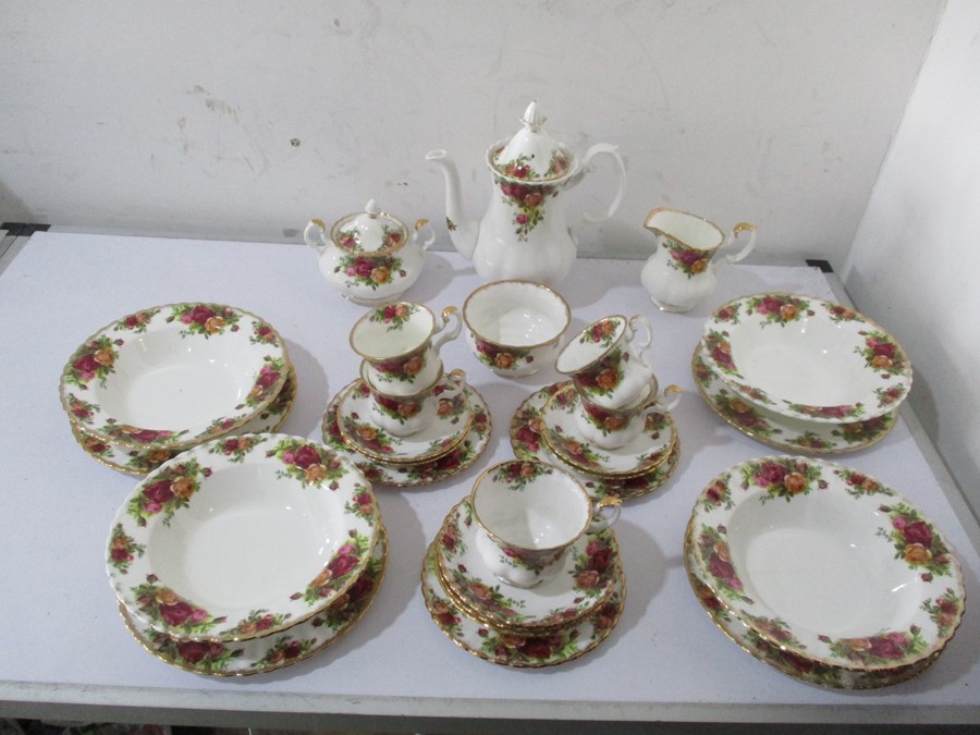 A part Royal Albert "Old Country Roses" coffee set etc.- some seconds