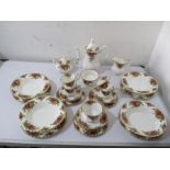 A part Royal Albert "Old Country Roses" coffee set etc.- some seconds