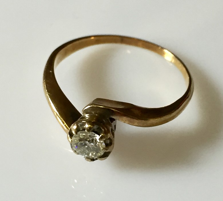 An 18ct gold diamond solitaire. - Image 2 of 3