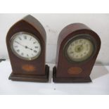 Two Edwardian inlaid mantle clocks