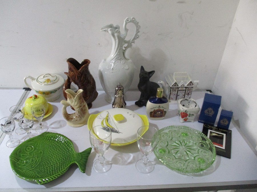 A collection of miscellaneous china and glass etc. including Midwinter, Dartmouth "Glug" jugs etc.