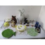 A collection of miscellaneous china and glass etc. including Midwinter, Dartmouth "Glug" jugs etc.