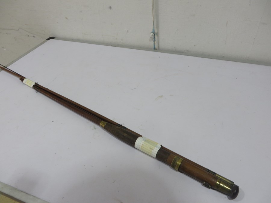 A 1893 Hardy 'Greenhart' three piece fly fishing rod A/F - Image 2 of 16