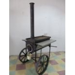 A barbecue in the form of a traction engine made by ABY Kelly, Devon
