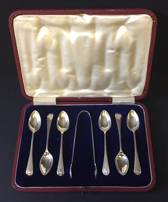 A cased set of silver coffee spoons, Sheffield 1911