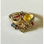 A 10ct gold multi stone dress ring.