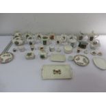 A collection of various crested ware etc