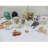 A collection of various dog figures