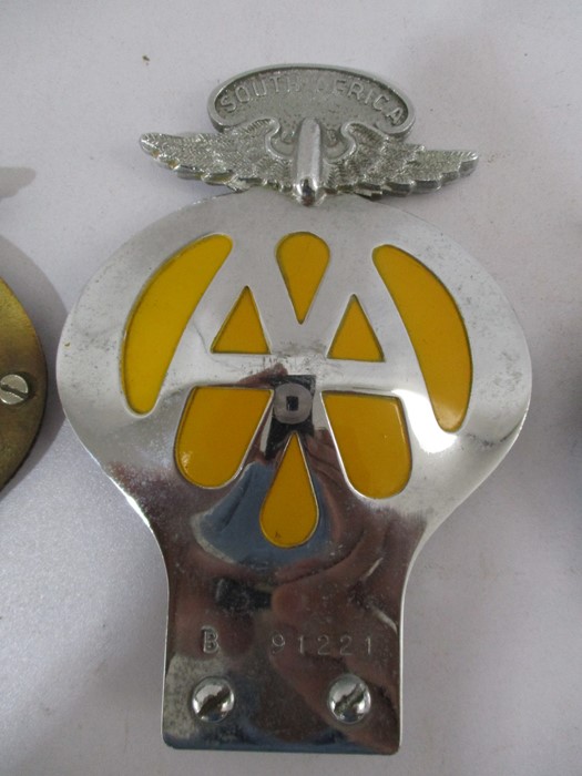 Four vintage AA badges including Rhodesia, South Africa, New Zealand and a brass version - Image 3 of 6