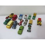 A collection of Dinky, Matchbox and Corgi diecast cars including Dinky Maserati and Speed of The