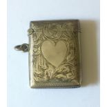 A hallmarked silver vesta case.