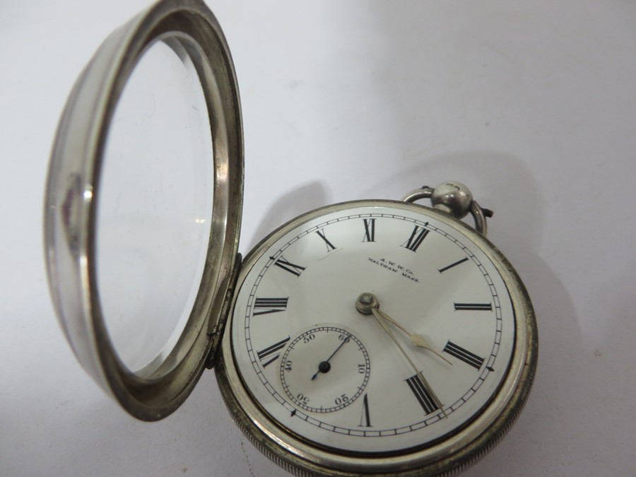 A. W. W. Co. Waltham Mass hallmarked silver cased pocket watch - Image 11 of 11