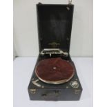 A Viva-Tonal Columbia Grafonola No. 201 portable gramophone unit in case
