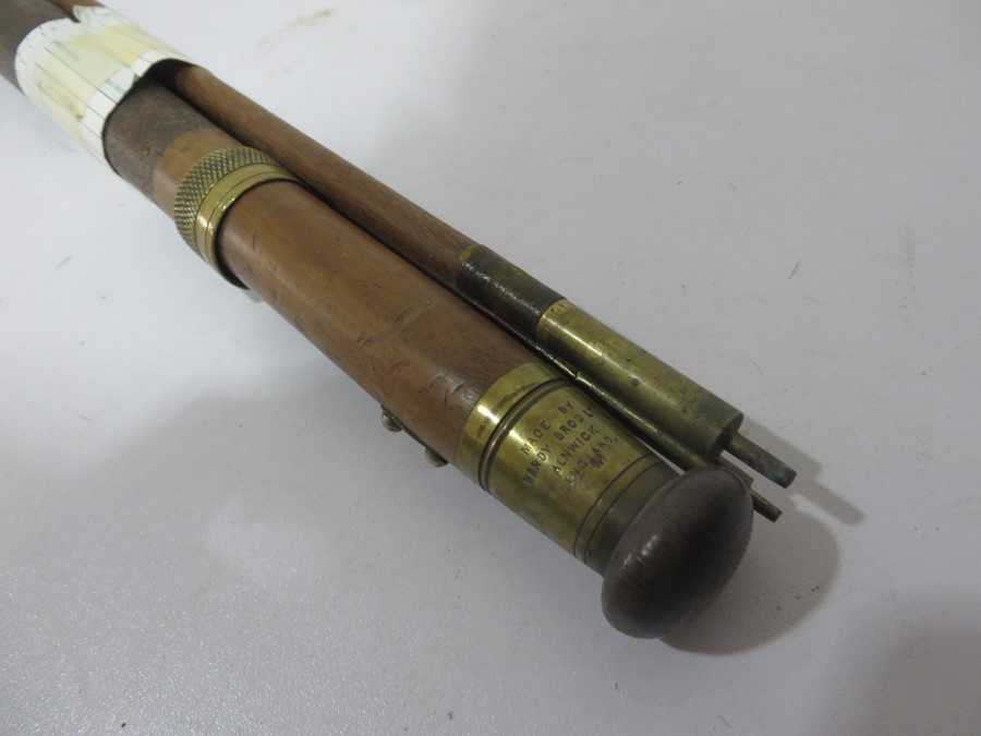 A 1893 Hardy 'Greenhart' three piece fly fishing rod A/F