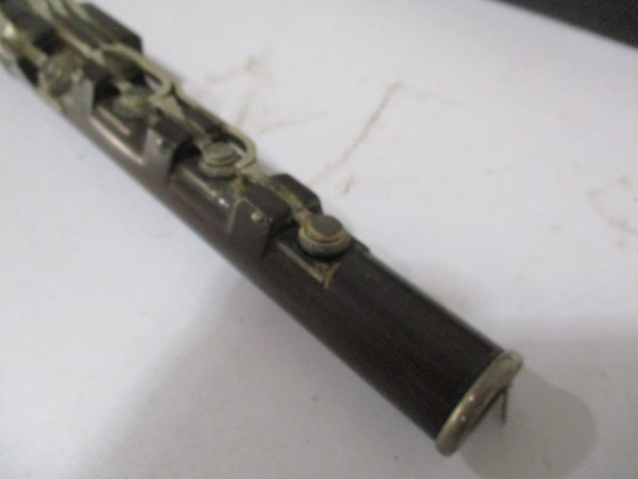 A 19th century cased Rudall & Rose flute with SCM mounts- some slight splitting to mouthpieces, - Image 7 of 13