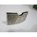 A hallmarked silver Victorian curved card case, Birmingham 1897