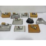 A collection of Matchbox Yesteryear diecast car ash trays and cigarette boxes