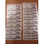 A collection of 20 x £5 bank notes, uncirculated to light circulated (18 x Gill, 1 x Somerset, 1 x