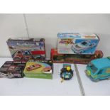 A collection of mainly boxed remote control cars, lorry, Pacman TV game etc A/F